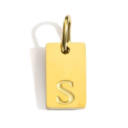CARLIDANA A-Z Stainless Steel Polished Square Gold Color Pendant Hang Letters DIY Bracelet Pet Collar Necklace Jewelry Making