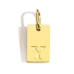 CARLIDANA A-Z Stainless Steel Polished Square Gold Color Pendant Hang Letters DIY Bracelet Pet Collar Necklace Jewelry Making