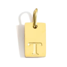 CARLIDANA A-Z Stainless Steel Polished Square Gold Color Pendant Hang Letters DIY Bracelet Pet Collar Necklace Jewelry Making