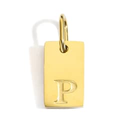 CARLIDANA A-Z Stainless Steel Polished Square Gold Color Pendant Hang Letters DIY Bracelet Pet Collar Necklace Jewelry Making
