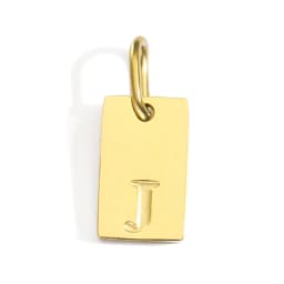 CARLIDANA A-Z Stainless Steel Polished Square Gold Color Pendant Hang Letters DIY Bracelet Pet Collar Necklace Jewelry Making