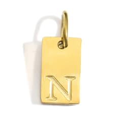 CARLIDANA A-Z Stainless Steel Polished Square Gold Color Pendant Hang Letters DIY Bracelet Pet Collar Necklace Jewelry Making