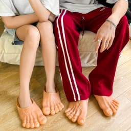 Funny Green Big Toe Slippers Men's Beach Shoes Home Slippers Parody Giant Five Finger Slipper Halloween Cosplay Intersting Shoes