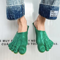 Funny Green Big Toe Slippers Men's Beach Shoes Home Slippers Parody Giant Five Finger Slipper Halloween Cosplay Intersting Shoes
