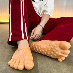 Funny Green Big Toe Slippers Men's Beach Shoes Home Slippers Parody Giant Five Finger Slipper Halloween Cosplay Intersting Shoes