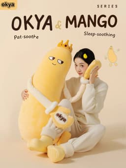 OKYA Mango King Sleeping Plush Patting Hugging Pillow Soothing Doll Squishy Tapping Plushie Birthday Gift for Girlfriend