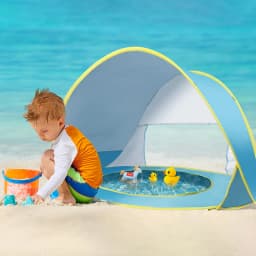 Baby Beach Tent with Pool UV Protection Sunshelter Pop Up Portable Shade Pool Child Kid Outdoor Fun-Play Instant Camping Tent