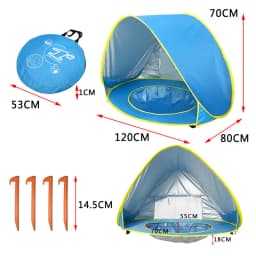 Baby Beach Tent with Pool UV Protection Sunshelter Pop Up Portable Shade Pool Child Kid Outdoor Fun-Play Instant Camping Tent