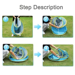 Baby Beach Tent with Pool UV Protection Sunshelter Pop Up Portable Shade Pool Child Kid Outdoor Fun-Play Instant Camping Tent