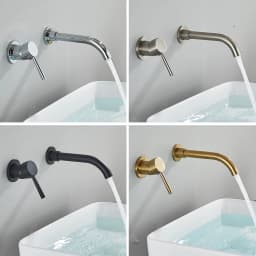 Bathroom Faucet Mixer Modern Matte Black Basin Faucet Hot Cold Water Mixer Sink Tap Wall Mount Spout Bath Lever Handle