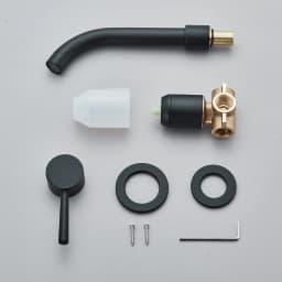 Bathroom Faucet Mixer Modern Matte Black Basin Faucet Hot Cold Water Mixer Sink Tap Wall Mount Spout Bath Lever Handle