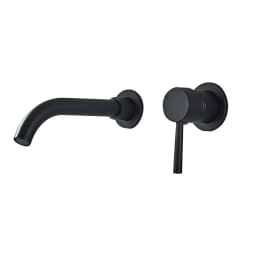 Bathroom Faucet Mixer Modern Matte Black Basin Faucet Hot Cold Water Mixer Sink Tap Wall Mount Spout Bath Lever Handle