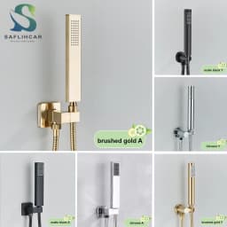Brushed Gold Handshower Head ABS Plastic Handheld Shower Head 150cm Stainless Steel Shower Hose Wall Mounted Faucet Accessory