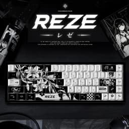KUXM New Reze 5.0 Themed Keycaps, OEM Profile, PBT Material, Side Print Backlit, 5-side Sublimation for Mechanical Keyboard DIY