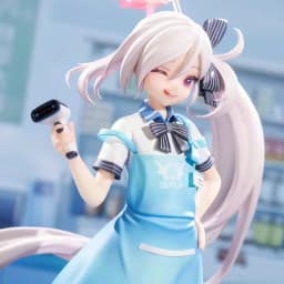 Spot hair, azure file light yellow Muyue figure animation two-dimensional beautiful girl chassis desktop ornament boys gift