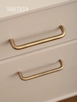 Santaya U-shaped Antique Brass Brushed Furniture Handle Solid Brass Shell Drawer Knob Modern Simple Kitchen Cabinet Long Pull