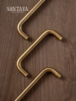 Santaya U-shaped Antique Brass Brushed Furniture Handle Solid Brass Shell Drawer Knob Modern Simple Kitchen Cabinet Long Pull