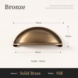 Santaya U-shaped Antique Brass Brushed Furniture Handle Solid Brass Shell Drawer Knob Modern Simple Kitchen Cabinet Long Pull