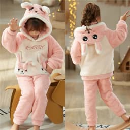 Winter Children's Pajamas Kids Plush Thicken Pajama Set Sleepwear Nightwear Boys Girls Pyjamas Hooded Pijamas for 4 6 8 12 Years
