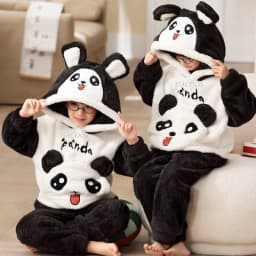 Winter Children's Pajamas Kids Plush Thicken Pajama Set Sleepwear Nightwear Boys Girls Pyjamas Hooded Pijamas for 4 6 8 12 Years
