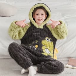 Winter Children's Pajamas Kids Plush Thicken Pajama Set Sleepwear Nightwear Boys Girls Pyjamas Hooded Pijamas for 4 6 8 12 Years