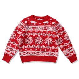 PatPat Christmas Family Matching Holiday Theme Moose Snowflake Print Long Sleeve Tops
