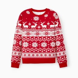 PatPat Christmas Family Matching Holiday Theme Moose Snowflake Print Long Sleeve Tops