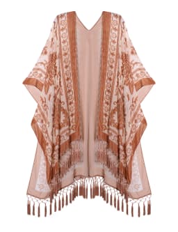 MJSERECA Bohemian Fashion women burnt plush kimono long cardigan with tassel beach cover-up luxury Holiday Casual Cardigan Shawl