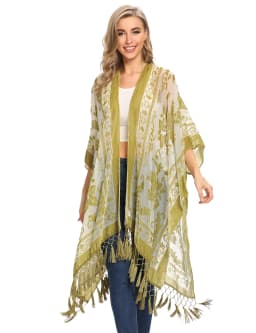MJSERECA Bohemian Fashion women burnt plush kimono long cardigan with tassel beach cover-up luxury Holiday Casual Cardigan Shawl