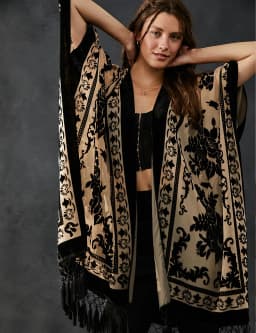 MJSERECA Bohemian Fashion women burnt plush kimono long cardigan with tassel beach cover-up luxury Holiday Casual Cardigan Shawl