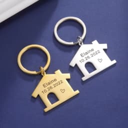 Family Personalized Keychain Name Custom House First Home Key Chain Gift For Man Women Couple Mother Stainless Steel Jewelry