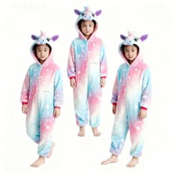 Kids Cat Onesie Unicorn Cosplay Animal One Piece Zipper Pajamas Child Halloween Pijamas Boys Girls Kigurumi Anime Hooded Outfits