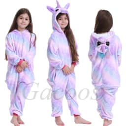 Kids Cat Onesie Unicorn Cosplay Animal One Piece Zipper Pajamas Child Halloween Pijamas Boys Girls Kigurumi Anime Hooded Outfits