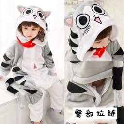 Kids Cat Onesie Unicorn Cosplay Animal One Piece Zipper Pajamas Child Halloween Pijamas Boys Girls Kigurumi Anime Hooded Outfits