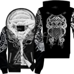 NewFashion Tessffel 3DPrint Odin God Fenrir Wolf Tattoo Harajuku Winter Thick Warm Fleece Hoodies Casual Coat Zipper Jacket X3