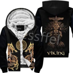 NewFashion Tessffel 3DPrint Odin God Fenrir Wolf Tattoo Harajuku Winter Thick Warm Fleece Hoodies Casual Coat Zipper Jacket X3