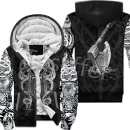 NewFashion Tessffel 3DPrint Odin God Fenrir Wolf Tattoo Harajuku Winter Thick Warm Fleece Hoodies Casual Coat Zipper Jacket X3