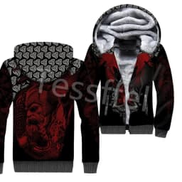 NewFashion Tessffel 3DPrint Odin God Fenrir Wolf Tattoo Harajuku Winter Thick Warm Fleece Hoodies Casual Coat Zipper Jacket X3