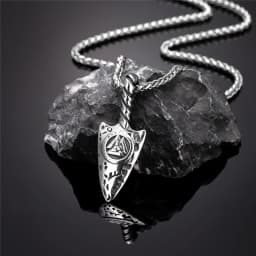 Never Fade Norse Compass Gold Color Necklace Men Vikings Runes Stainless Steel Trident Vegvisir Amulet Pendant Icelandic Jewelry