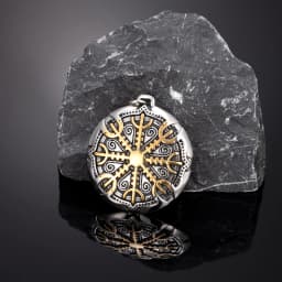 Never Fade Norse Compass Gold Color Necklace Men Vikings Runes Stainless Steel Trident Vegvisir Amulet Pendant Icelandic Jewelry