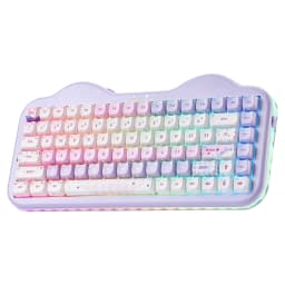 YUNZII C75 MAO Edition Mechanical Keyboard,Cute Ear Translucent Keycap,Wireless 75% NKRO Keyboards,RGB Cake Design for Win/Mac
