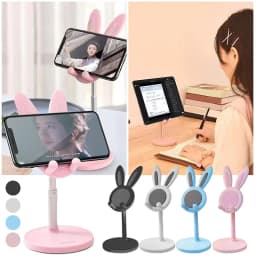 Cartoon Little Rabbit Desktop Mobile Phone Stand Tablet Computer Holder Adjustable Telescopic Lift Student Lazy Person Bracket