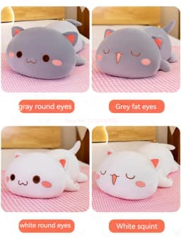Mitao Cat Kawaii Plush Toys Cute Animal Soft Stuffed Pillow Couple Peach Cat Plushie Doll Cartoon Decorate Kids Birthday Gifts
