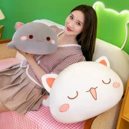 Mitao Cat Kawaii Plush Toys Cute Animal Soft Stuffed Pillow Couple Peach Cat Plushie Doll Cartoon Decorate Kids Birthday Gifts