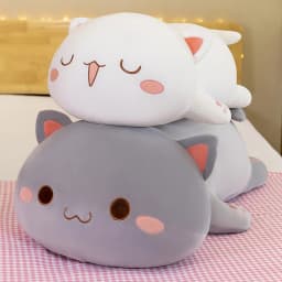 Mitao Cat Kawaii Plush Toys Cute Animal Soft Stuffed Pillow Couple Peach Cat Plushie Doll Cartoon Decorate Kids Birthday Gifts