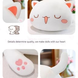 Mitao Cat Kawaii Plush Toys Cute Animal Soft Stuffed Pillow Couple Peach Cat Plushie Doll Cartoon Decorate Kids Birthday Gifts
