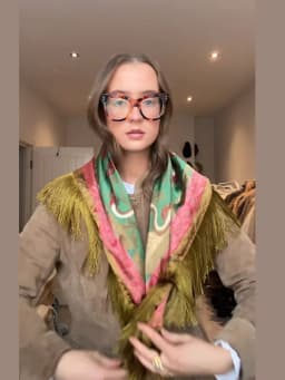 Boho Printed Tassel Square Scarf Women Green Fashion Casual Patchwork Female Shawls 2026 New Lady All-matching Vintage Outwears