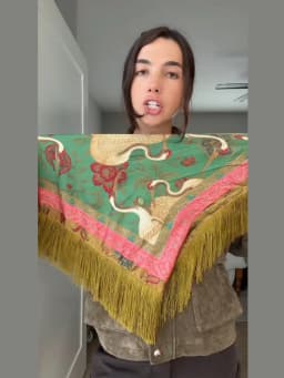 Boho Printed Tassel Square Scarf Women Green Fashion Casual Patchwork Female Shawls 2026 New Lady All-matching Vintage Outwears