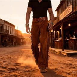 Men's Cowboy Fringe Bell Bottom Pants Faux Suede Leather Regular Fit High Waist Retro Buckled Pants Hippie Disco Cosplay Pants