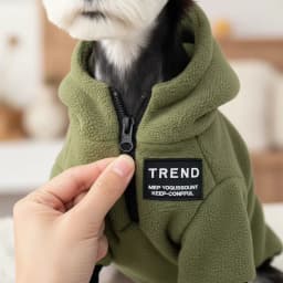 Warm Fleece Dog Hoodie Winter Pullover Pet Sweatshirt with Partial Zip for Small Medium Dogs Schnauzer Pomeranian Toy Poodle